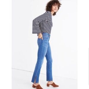 Madewell Cali Demi Boot Split Hem Jeans Size 24  medium wash bell stretchy